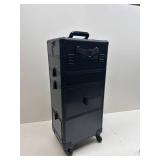 $130 Somduy 4 in 1 Rolling Makeup Case on Wheels with Drawer and Professional Cosmetic Organizers for Salon Barber - Bright Black