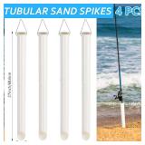 4 Pack 27in Sand Spike PVC Tubular Sand Spike Fishing Rod Holder for Surf Fishing for Beaches, Rivers and Sandy Beaches