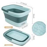 2 Pack Foldable Foot Bath Basin, Collapsible Foot Soak Tub, Multifunction Plastic Basin with Handles,Foot Tub for Soaking Feet,Pink&Green
