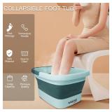 2 Pack Foldable Foot Bath Basin, Collapsible Foot Soak Tub, Multifunction Plastic Basin with Handles,Foot Tub for Soaking Feet,Pink&Green