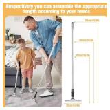 Big Carpet Rake with Long Handle, Making Carpets Fluffy Again, Clean Hair, Let Carpet Restore Softness(Iron, Black and Silver)
