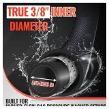 YAMATIC 3/8" Pressure Washer Hose 50FT With Swivel 3/8 Quick Connect, 4000 PSI High Tensile Steel Braided Kink Resistant, 212 F Hot/Cold Water Power Washer Hose for Professional Gas Cleaning