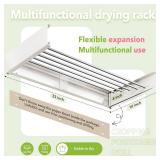 ZdwCyl Wall Mounted Drying Rack,32 inches,Foldbale, Clothes Drying Rack,Laundry Drying Rack Wall Mount,Drying Rack Clothing Space Saver,Retractable,Collapsible,Folding Laundry Rack,White