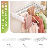 ZdwCyl Wall Mounted Drying Rack,32 inches,Foldbale, Clothes Drying Rack,Laundry Drying Rack Wall Mount,Drying Rack Clothing Space Saver,Retractable,Collapsible,Folding Laundry Rack,White