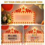 Personalized LED Wedding Bottle Service Sign, Large Marquee Letter Light Sign with Letters Stickers for Wedding Reception, Birthday Party Nightclub Bar Entrance Decor, 20"x 16.5" Warm White Light