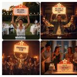 Personalized LED Wedding Bottle Service Sign, Large Marquee Letter Light Sign with Letters Stickers for Wedding Reception, Birthday Party Nightclub Bar Entrance Decor, 20"x 16.5" Warm White Light