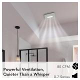 Broan-NuTone AE80LK Ventilation with LED CleanCover and Roomside Installation, ENERGY STAR Certified, 80 CFM, 0.7 Sones, White