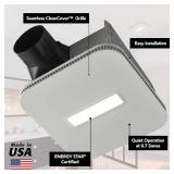 Broan-NuTone AE80LK Ventilation with LED CleanCover and Roomside Installation, ENERGY STAR Certified, 80 CFM, 0.7 Sones, White