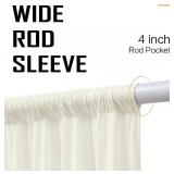 gogoparti 50ft x 12ft Ivory Wrinkle-Free Backdrop Curtain for Wedding Parties, Thick Polyester 10 Panels 5x12ft for Wedding Birthday Baby Shower Halloween Photography Party Background