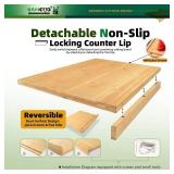 BAMOTTO CRAFTBAMBOO 21.7x18.9 Inch Oversized Bamboo Cutting Board and Sink Cover, Reversible Juice Groove & Flat Side, Non-Slip Detachable Lip, Kitchen Noodle Board Stovetop Cover