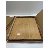 BAMOTTO CRAFTBAMBOO 21.7x18.9 Inch Oversized Bamboo Cutting Board and Sink Cover, Reversible Juice Groove & Flat Side, Non-Slip Detachable Lip, Kitchen Noodle Board Stovetop Cover