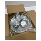 Chafing Dish Buffet Set 4 Pack, 6QT Round Stainless Steel Food Warmers for Home Family Gatherings, Holiday Parties, Gold & Silver Set with 4 Pans/Lids, Perfect for Catering & Special Events