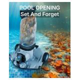 $199 Automatic Leaf Robotic Pool Vacuum Cleaner Heavy Duty Pool Opening Heavy Debris 360  Ultra Wide Suction Inlet, 1.85 Gal X-Large Bag, 62 GPM Flow, 90 Min, AutoPark - Ideal for Inground Aboveground