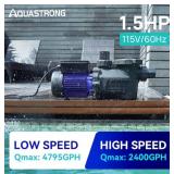 $338 PSP150AD 1.5 HP 115V Pool Pump Dual Speed, 4795 GPH