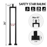 4 Pack U Shape 36" Stair Balusters with Adjustable Top Bracket for Staircase Interior, Baluster for Stair Handrail Indoor Steps by LukLoy