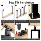 4 Pack U Shape 36" Stair Balusters with Adjustable Top Bracket for Staircase Interior, Baluster for Stair Handrail Indoor Steps by LukLoy