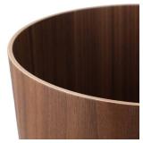 2.3 Gallons Wood Trash Can Wastebasket for Home or Office, Japanese-style natural wood Round Wastebasket, Lightweight, Sturdy for Under Desk, Kitchen, Bedroom, Den, Hotel, or Kids Room (Dark Wood-B)