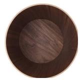 2.3 Gallons Wood Trash Can Wastebasket for Home or Office, Japanese-style natural wood Round Wastebasket, Lightweight, Sturdy for Under Desk, Kitchen, Bedroom, Den, Hotel, or Kids Room (Dark Wood-B)