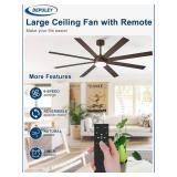 $130 Depuley 72" Ceiling Fans with Lights: Large Indoor/Outdoor Ceiling Fan for Patios Living Room - 8 Blades Brown Dimmable Ceiling Fans with Remote APP Control Timer Reversible Quiet DC Motor 6 Spee