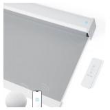 Motorized Roller Shades with Remote, Cordless Automatic Window Shades,Compatible with Alexa and Google Home Grey, 25" W x 72" H