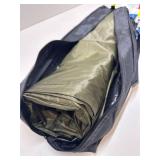 16x16 ft Large Camping Tarp with Poles Waterproof Hammock Rain Fly Camping Awning Sun Shelter (Green, with Poles)