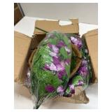 Sympathy Silks Artificial Flowers - Pink and Purple Garden Mums Hanging Basket