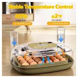 24 Egg Incubator with Temperature Control & Humidity Monitoring, Automatic Egg Turner, Built-in Egg Candler, 360  Clear View for Hatching Chicken, Duck, Quail Eggs - Ideal for Home, Classroom, Farm