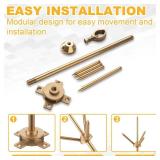 Brass Copper Lightning Rod Kit 1.64 ft Pure Copper Lightning Rods Removable with Down Conductor Clamp Three-pole Protect Electrical Equipment Tin House Tower Tank Roof Barns Building Industrial Safety