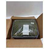 $130 Brandream Quilt Set Full Size Cotton Olive Green Floral and Vine Stitching Quilt Set Matelasse Bedding Ruffled Bedspread 3-Piece