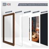 VCK 16x20 Picture Frame 5 Pack - Brown, High-End Wood Poster Frames with Tempered Glass, Display 11x14 Photo with Mat or 16x20 without Mat, Art Gallery-Quality, Wall Hanging
