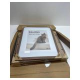VCK 16x20 Picture Frame 5 Pack - Brown, High-End Wood Poster Frames with Tempered Glass, Display 11x14 Photo with Mat or 16x20 without Mat, Art Gallery-Quality, Wall Hanging