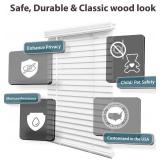DEZ FURNISHINGS Cordless 2" Faux Wood Blind, 36" W x 64" H, White