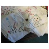 Embroidered Dish Towels, Vintage Aprons