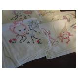 Embroidered Dish Towels, Vintage Aprons