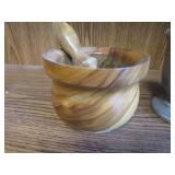 Mortar/Pestle, Burlwood, Porcelain