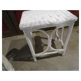 Vintage Wicker Flower Basket & Stool