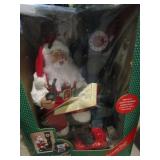 Santa, Lamp Post, Snowmen