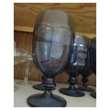 Stemware, Blue & wine