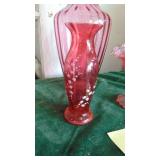 3- Cranberry Glass Pieces