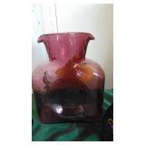 Purple Blenko Water Jug, and 2 other Purple Pieces