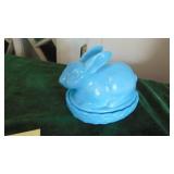 Light Blue Nesting Rabbit Dish