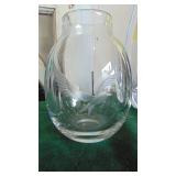 3- Clear Glass Vases, some are Signed on Bottom