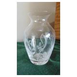 3- Clear Glass Vases, some are Signed on Bottom