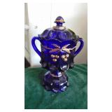 Large Colbert Blue Covered Candy Dish, Very Nice!!