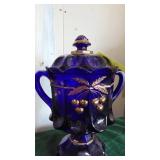 Large Colbert Blue Covered Candy Dish, Very Nice!!