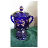 Large Colbert Blue Covered Candy Dish, Very Nice!!