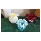 3- Fenton Rose Bowls