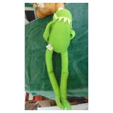 Vintage Fisher Price Kermit the Frog and Vintage Stuffed Kangaroo