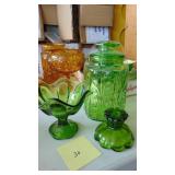 3-Pieces of Green Glass