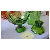 3-Pieces of Green Glass